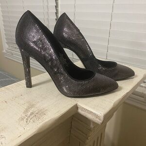 Elegant Black Sequin Heels